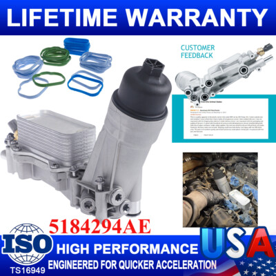 Aluminum Oil Filter Housing Adapter For Jeep Dodge Ram 1500 3.6L 2013 2014-2022