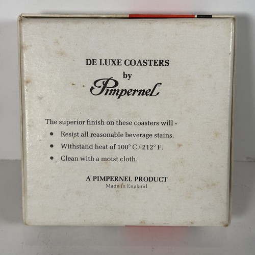 Vtg Pimpernel Coaster Set of 6 Christmas Cork Back Stain Resist England - Picture 7 of 7