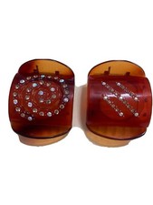 2 vintage rhinestone hair clips