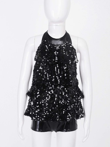 Girls Sequins Leotards Modern Tap Latin Jazz Dance Unitards Sparkling AU - Picture 82 of 97
