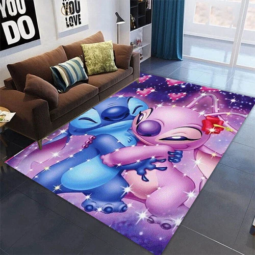 Lilo Stitch Cartoon Bodenteppich Teppich Schlafzimmer Fußmatte Wohnzimmer Antirutschmatte - Bild 5 von 39