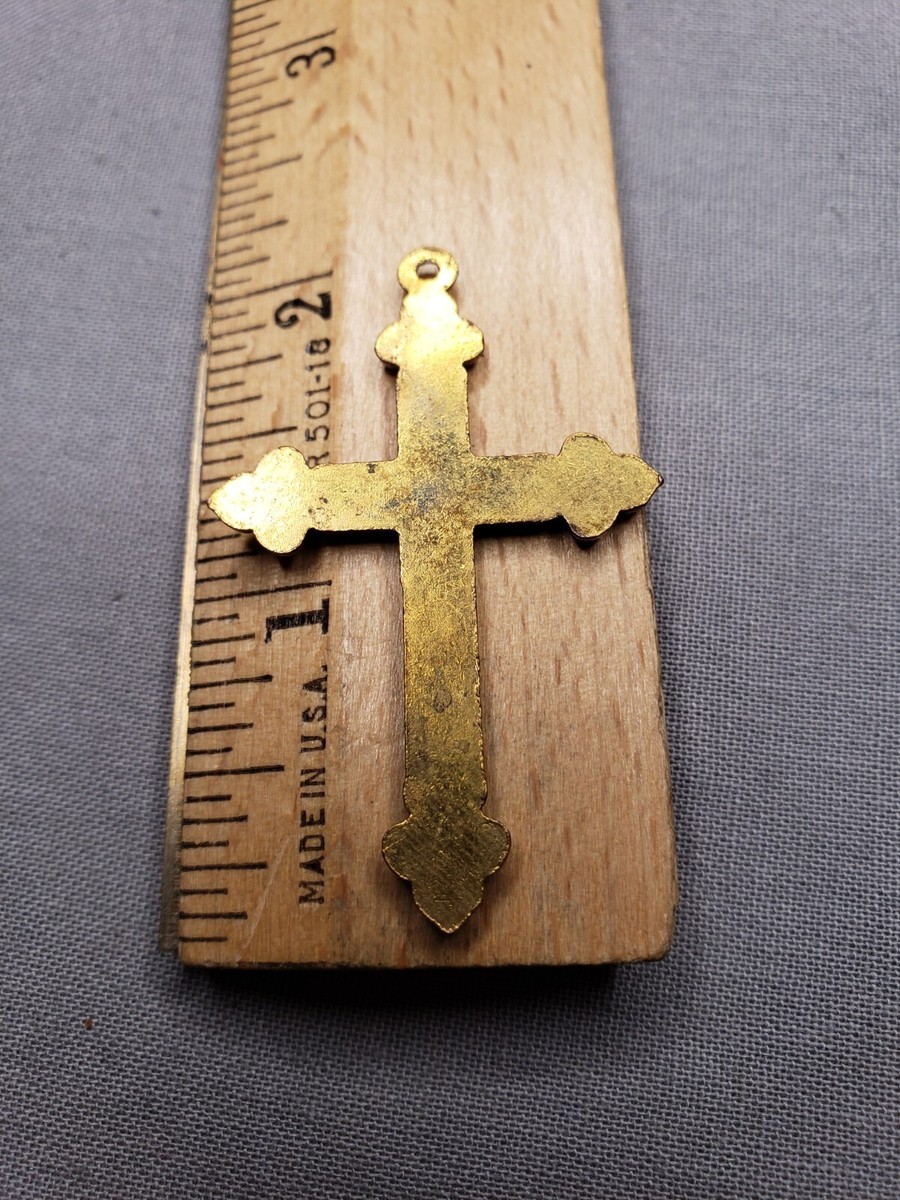 Vintage Pendant Medal Wood & Gold Tone Cross Christian A36 | eBay