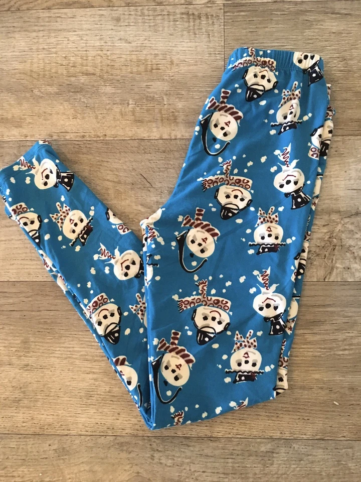 Buttery Soft Navidad Muñeco de Nieve Leggings Alto y Curvilíneo XL Nieve Vacaciones Bufanda TC Foto 3 de 3