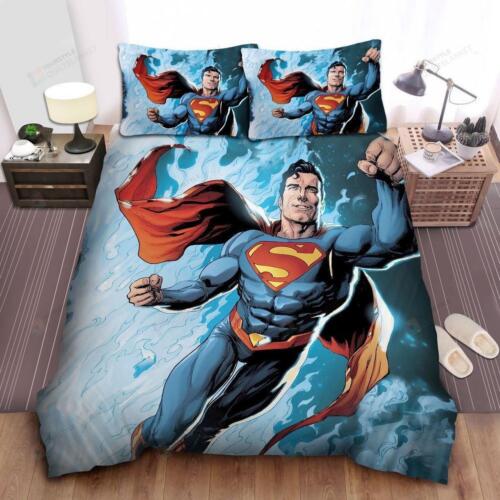 Superman Dc Comics Character In The White Steam Quilt Duvet Cover Set Super King - Picture 1 of 8