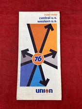 1973 Union 76 Central & Western US Vintage Road Map 36" x 25" Folding