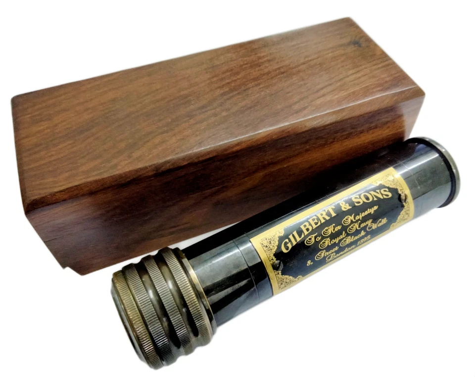 复古黄铜万花筒收藏品 6 英寸望远镜吉尔伯特和儿子特别版 — 第 3/4 张图片