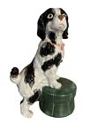 Vintage Ceramic Staffordshire Dog Statue King Charles Spaniel 12" Original Tags