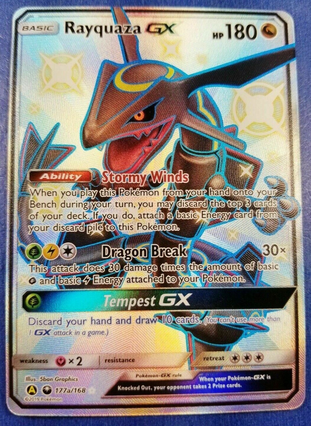 PSA 9 Pokemon Card Rayquaza GX 177a/168 FA Premium Collection Shiny English  2018