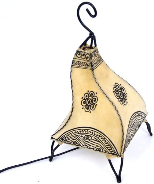 Orientalische Marokkanische Hennalampe Stehlampe Stehleuchte Leder Lampe Leuchte-image