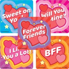25 Forever Friends Heart Stickers Party Favors Teacher Supply Valentine's Day