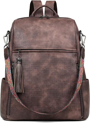 FADEON Laptop Backpack Purse for Women Large Designer PU  display picture 3