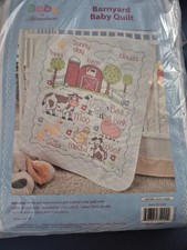 Barnyard Cross Stitch Baby Quilt