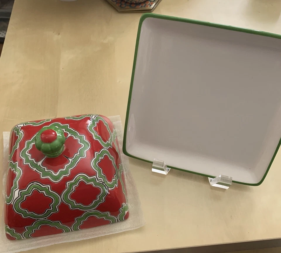 Mesa decorativa de Natal vermelha verde branca coberta de manteiga prato buffet férias - Imagem 3 de 4