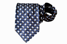 ERMENEGILDO ZEGNA MEN'S TIENAVY BLUEGEOMETRIC WIDTH: 3.50" LENGTH: 57"