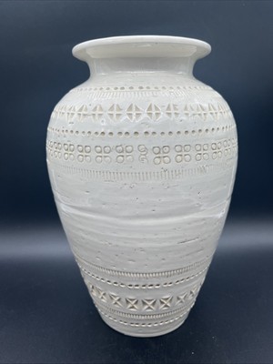 Vintage Mid Century Modern Italy Bitossi Aldo Londi White Vase Pier One 10 
