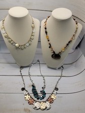 Lot 4 Statement Bib Necklaces Mixed Metal Enamel Beaded Fashion