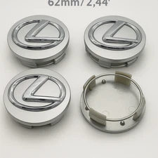 Set of 4 Pc Glossy Silver Lexus Wheel Center Hub Caps Rim Cover 62 mm