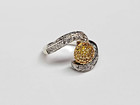 SPARKLY 18k Gold Pave' Bypass Natural Fancy Yellow & White Diamond Ring Sz 5.25 — photo 7