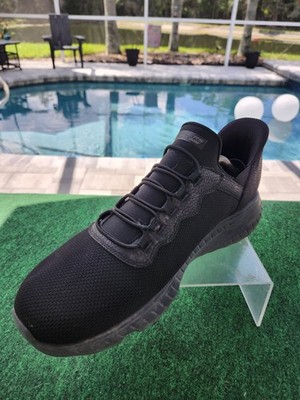 Skechers BOBS Sport Slip-Ins 118300W Black on Black Hands Free Shoe Mens 11 Wide