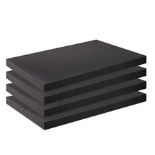 Foam Insert for Cases Black Packing Foam Sheets4 Pack Cuttable Polyurethane C...