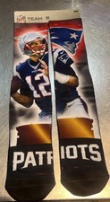 Calcetines Tom Brady New England Patriots con foto de jugador talla mediana nuevos con etiquetas
