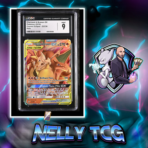 Charizard & Braixen-GX graded CGC 9 for sale on eBay