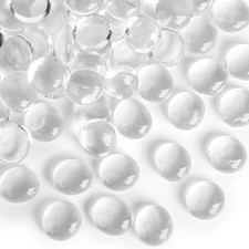 FUTUREPLUSX 50PCS Clear Flat Glass Beads, Vase Fillers Medium,