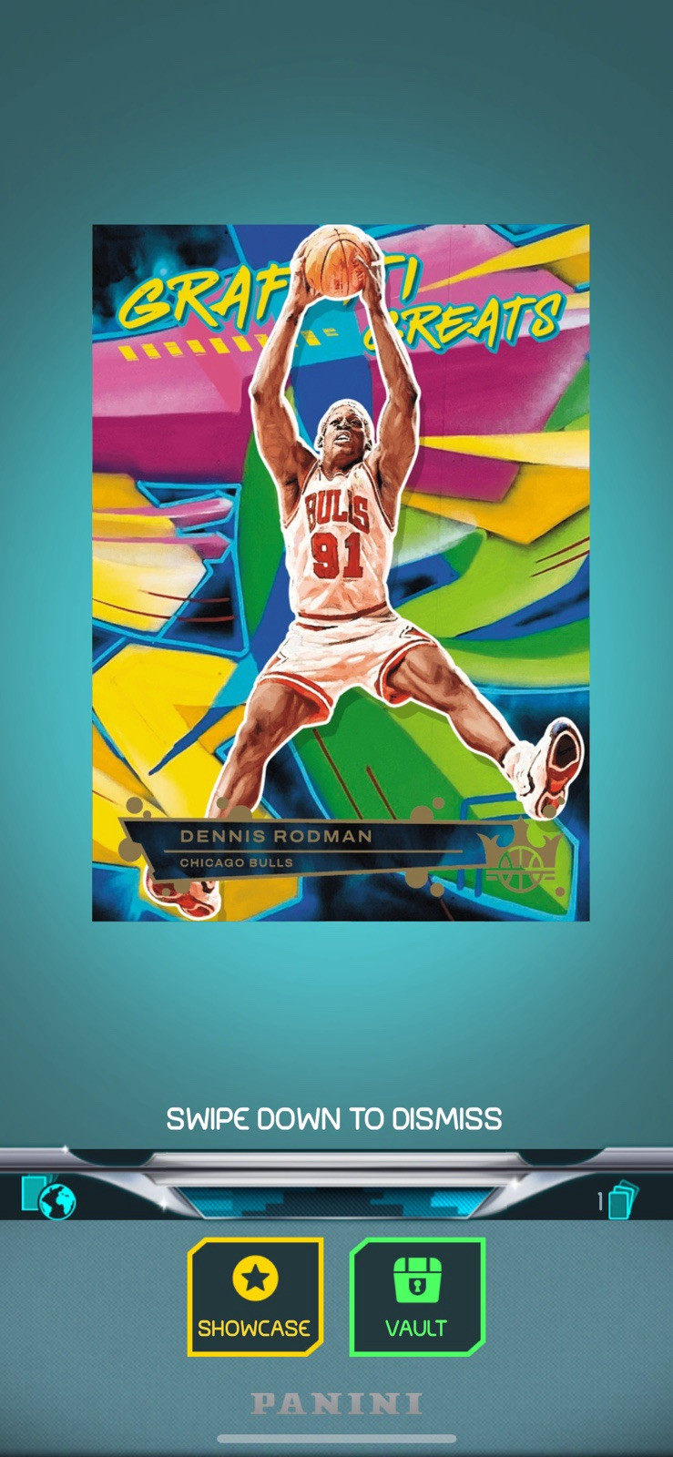 2021 Panini Dunk Digital Dennis Rodman Graffiti Greats Basketball Card