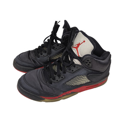 Nike Air Jordan Sneakers Shoes Youth Sz 7Y Satin Bred Black 