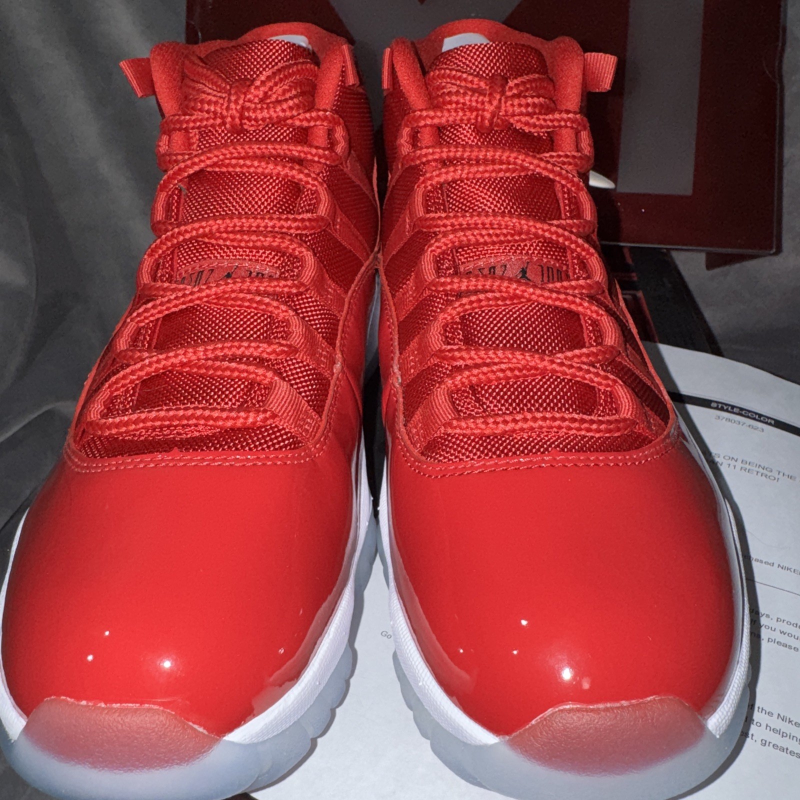 Nike Air Jordan 11 Retro Size 9 Red/White, Model 378037-623 thumbnail 5