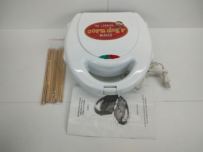 Smart Planet CDM-1 Carnival Corn Dog Maker Appliance W Sticks Manual Recipe Book