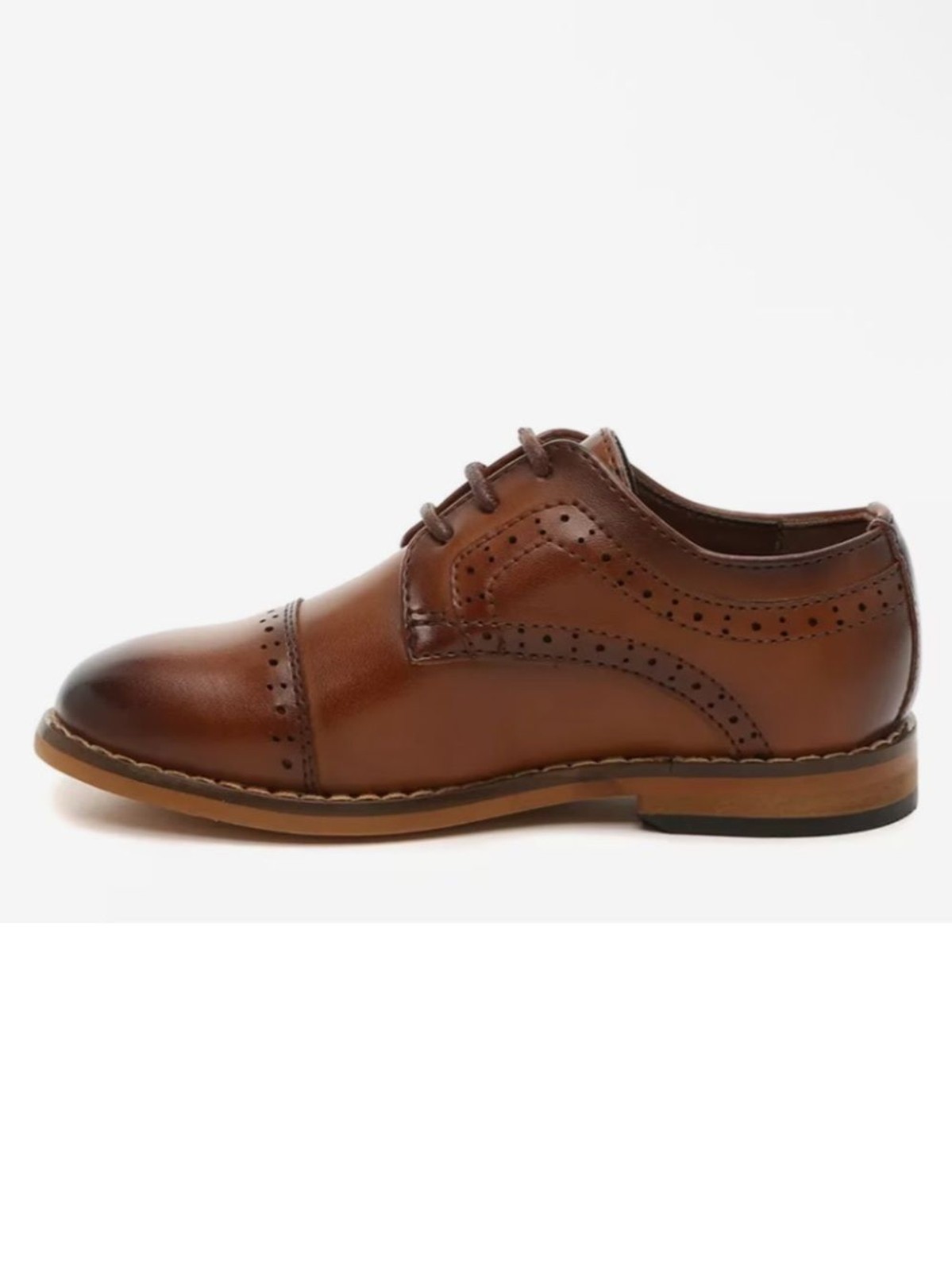 Stacy Adams Dickinson Cap Toe Oxford Loafers Leather Big Boys Kids Size 6 Cognac image 2