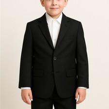 Chaps Boys Black Blazer Size 18, black two button blazer, classic design