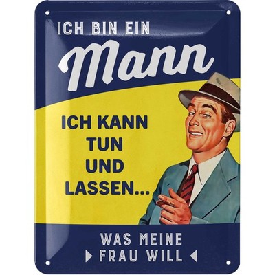LANOLU Blechschild Ich bin ein Mann Man Cave Deko Spruch Retro 15x20cm