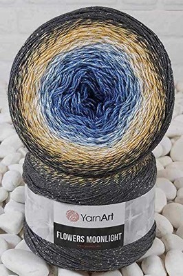 Flowers Moonlight Glitter Cotton Yarn, Soft, Rainbow Crochet, Metallic Lurex ...