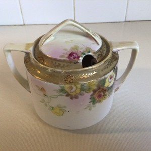 Antique Nippon Porcelain Hand-Painted Condiment Jar - Circa 1910