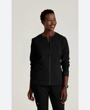 Scrubfinity L Stretch Zip Black Scrub Jacket