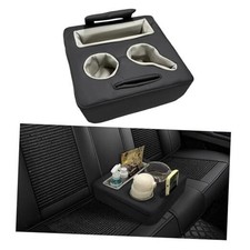 Car Back Seat Organizer, Leather Sofa Cup Tray, Waterproof Pillow to Black