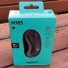 Grey M185 Wireless Mouse Logitech 2.4GHz USB Mini Receiver - Long Battery Life