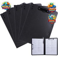 Klemmbrett A4 5Er Pack Mit Deckel Und 2 Klemmen Schwarz FüR BüRo Schule