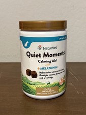 NaturVet Quiet Moments Plus Melatonin Calming Aid for Dogs 180ct Soft Chew 2027