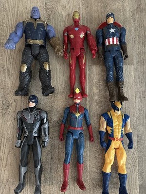 Marvel Titan Hero Series 12  Mixed Lot of 6 Thanos Iron Man Cap Marvel Wolverine