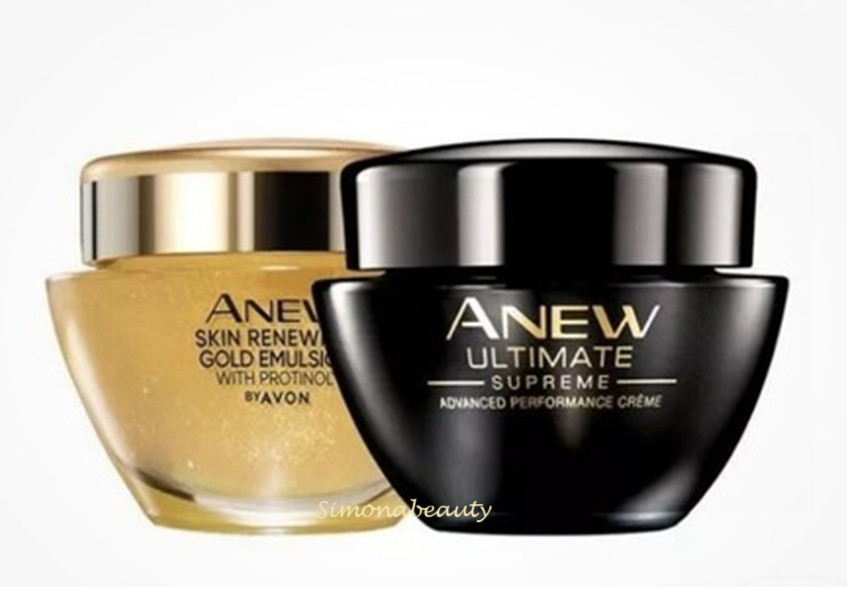 Avon Anew Duo of Ultimate Supreme Rich Cream & Skin Renewing Gold Emulsion