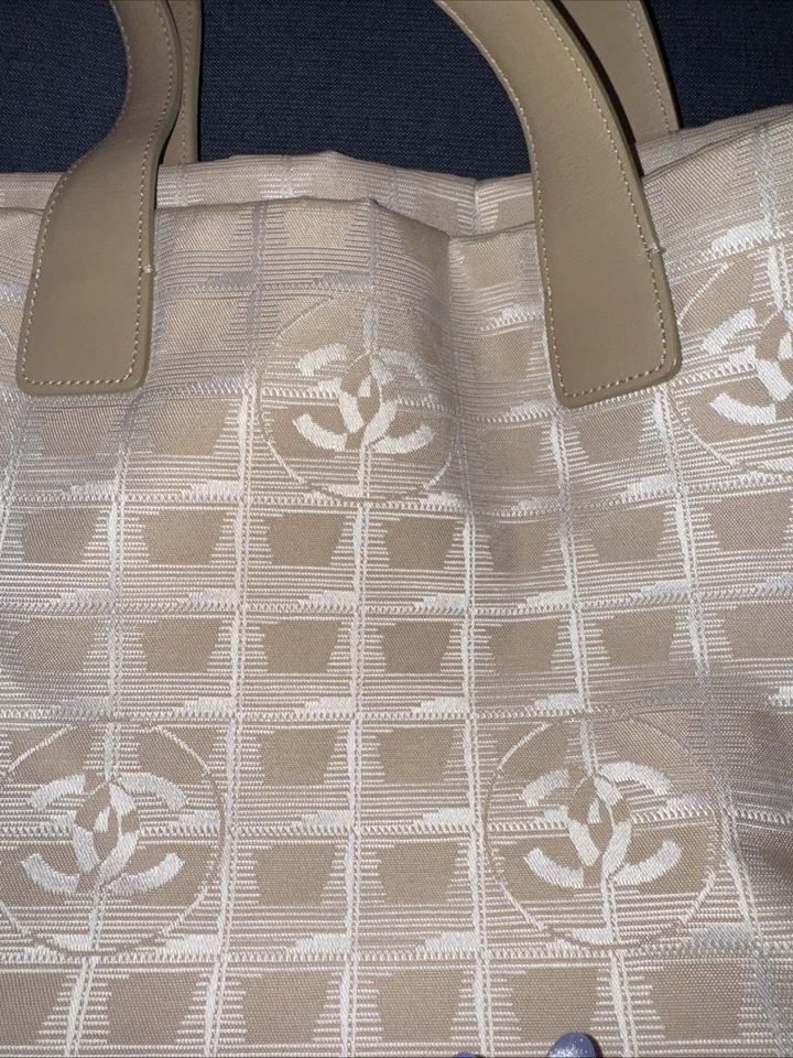 Chanel Hand Bag Metallic Canvas Large CC tote - Image 2 of 4