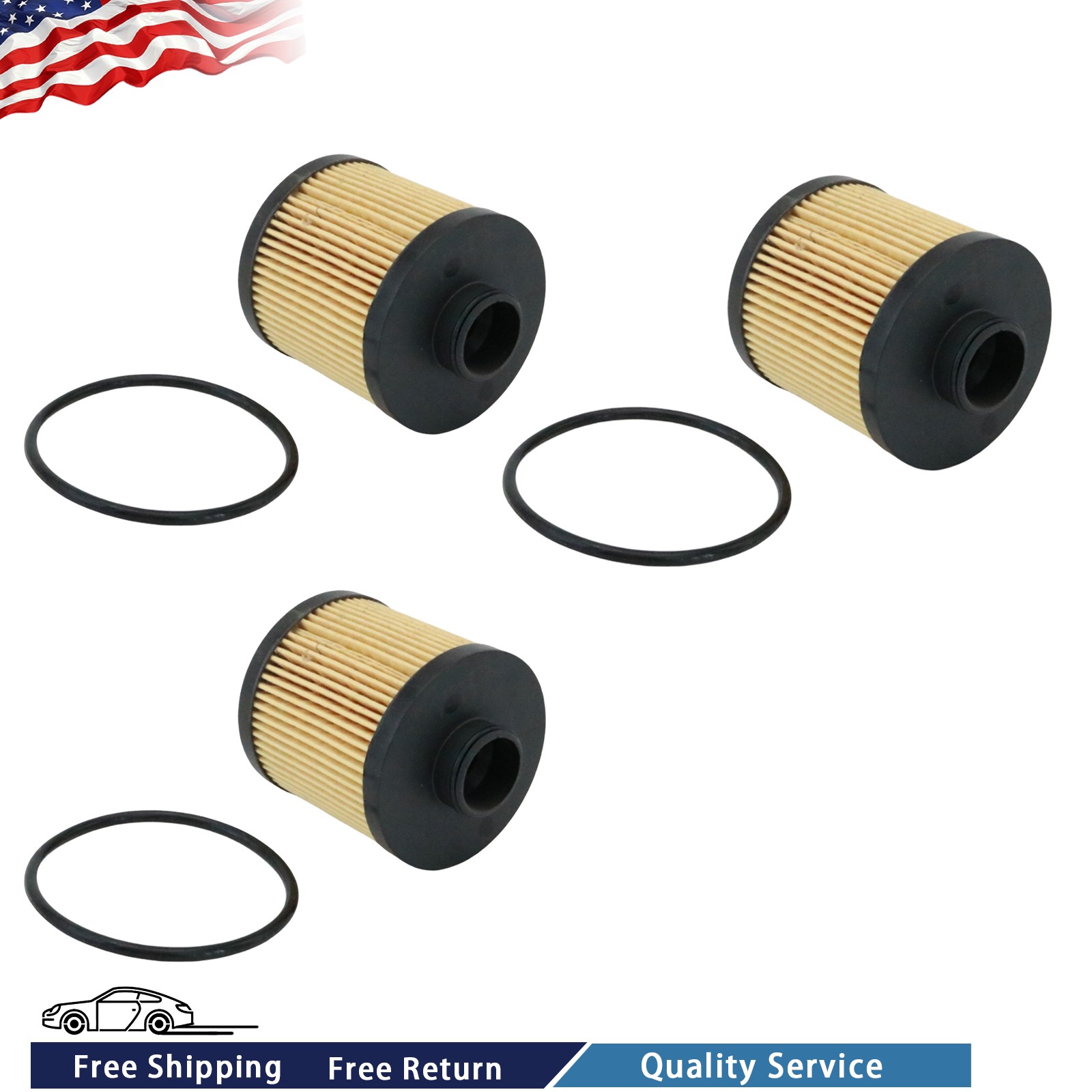 3X Oil Filter 07L115561C For 2004-2008 Lamborghini Gallardo USA