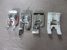 Snap on Buttonhole Foot (C) Overcast Edging (J) 1/4" Piecing + H for many VIKING