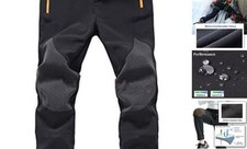 Mens Snow Ski Waterproof Softshell Snowboard Pants Outdoor 32W x 32L Black