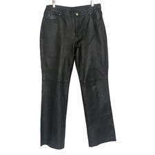 MetroStyle Women's Black Leather Pants Size 8