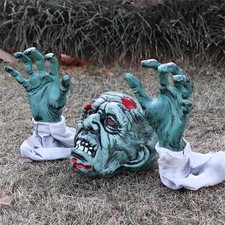 Realistic Zombie Garden Stakes Halloween Decorations Outdoor Yard Green