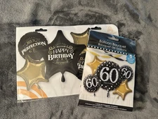 60th Birthday Decorations Balloons Party Black Gold Silver Foil Woman Man Funny